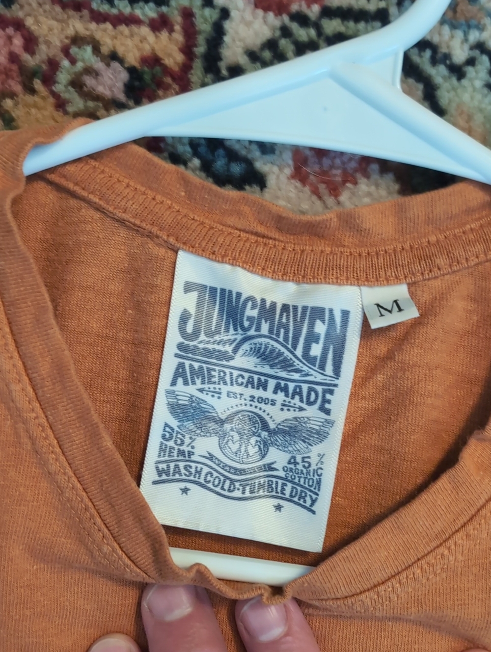 Jungmaven Sunwashed Orange Short Sleeve Crew Tee - Picture 2 of 5